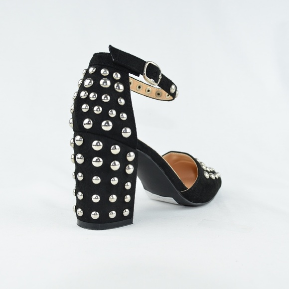 ⭐️ Women's Closed Toe Studded Chunky Block Heel - Picture 4 of 4